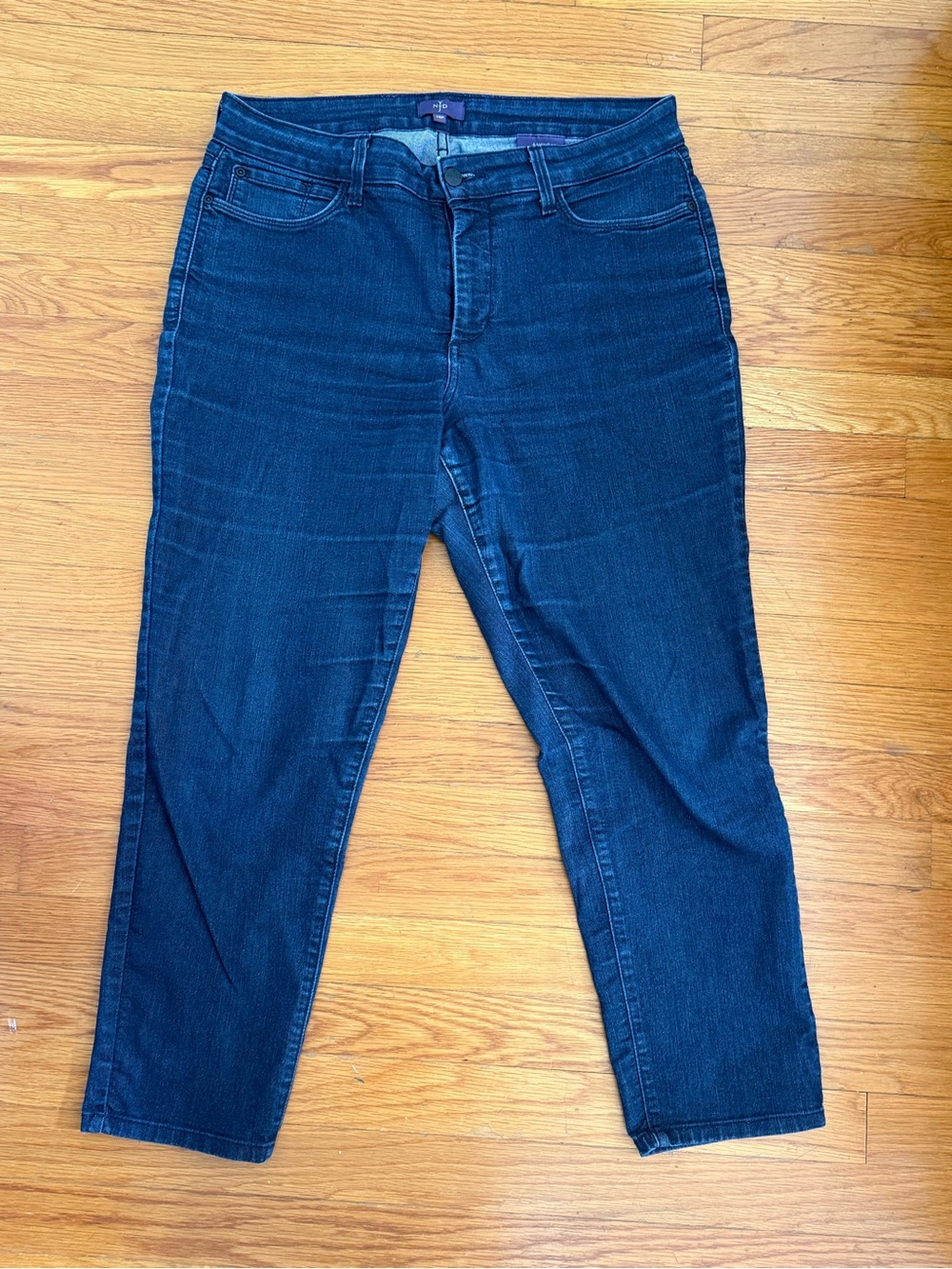 NYDJ Women’s Size 14 Petite Dark Indigo Cropped Straight Ankle Jeans